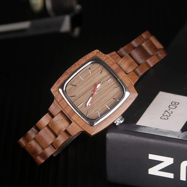 Wooden Watches Mens with Handmade Colorful Bamboo Wood Watch Analog Date Quartz Wooden Watch for Men Q1056